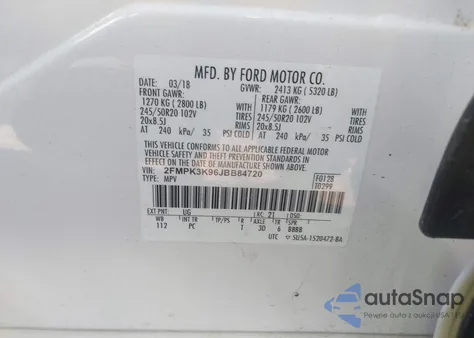 2018 Ford Edge Titanium from USA, damaged, VIN 2FMPK3K96JBB84720